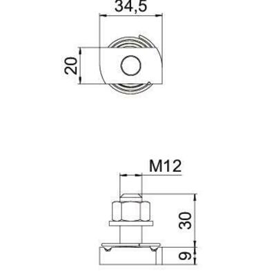 OBO Bettermann Vertr Hammerkopfschraube mit Feder MS41HBF M12x30ZL
