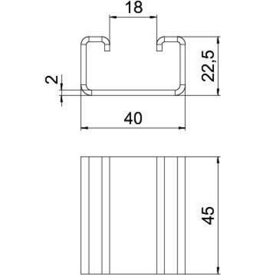 OBO Bettermann Vertr Distanzstück zum Einsatz in US 3-Stiel 46x40x DSK 25 FTK SW