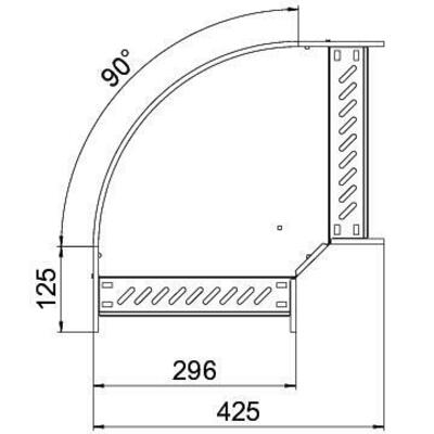 OBO Bettermann Vertr Bogen 90° für Kabelrinne horizontal 60x300 RB 90 630 FSK SW