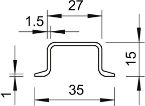 OBO Bettermann Vertr Hutschiene ungelocht 2069 15 1.5 GTP