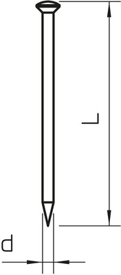 OBO Bettermann Vertr Stahlnadel gehärtet 2x30mm Stahl galv. 362 Z 30 G