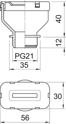 OBO Bettermann Vertr Flachkabelverschraubung Iso,lgr 106 FL 21 8 33