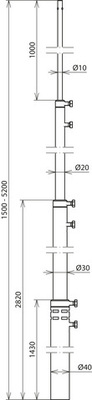 DEHN Fangstange L1,5m - 5,2m FS T D40 4200 5200AL
