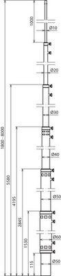 DEHN Fangstange L1,8m - 8,0m FS T D60 7000 8000AL