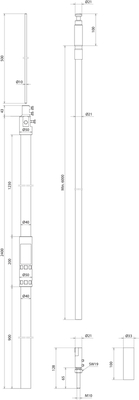 DEHN HVI light plus m.Stützrohr D40mm, L2900mm HVI LI PL L6M#819674