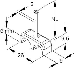 HKL BI-Top-Nagelschelle zweifach 7-11mm 2566/2/35