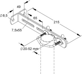 HKL Mast-Abstandhalter für Rohr 20-60mm 869