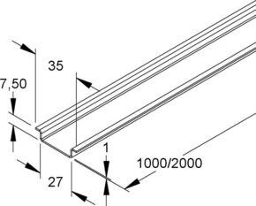 HKL Tragschiene ungelocht 536/1