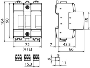 DEHN Kombiableiter Typ1+2 DEHNguard DG ME DC Y 1000 FM