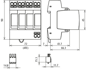DEHN Überspannungsableiter Typ 2+3 DG MP TT 385 FM