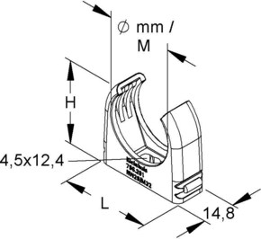 HKL RO-Clip-Rohrschelle lichtgrau M50 796.481