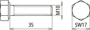 DEHN Sechskantschraube DIN 933 M10x35mm SKS M10X35 DIN933V2A