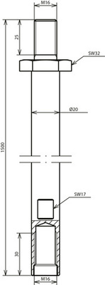 DEHN Tiefenerder schraubbar SttZnD20mmL1500mmM16 TE 20 1500 M16 STTZN