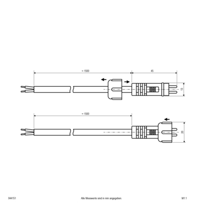 EVN Lichttechnik NV-Anschlussleitung 1,5m IP44 044 151