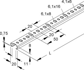 Niedax Reihenschiene 2000mm 2910/2 FQA