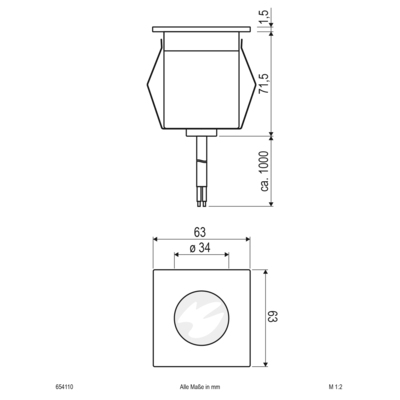 EVN Lichttechnik LED-Bodeneinbauleuchte edelstahl 230V 2W 6000K 654 110
