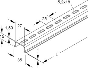 Niedax Tragschiene 2934/4 GL