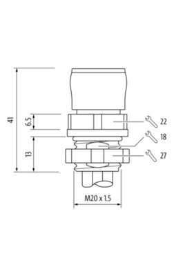 Murrelektronik MQ15 Bu. Flansch VWM 600V AC Typ 3 MSWBQ3FV-6p6-P95_1.0
