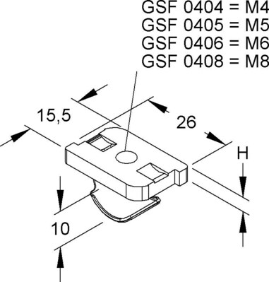 Niedax Gleitmutter GSF 0408