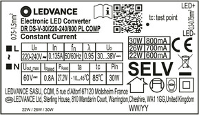 Ledvance LED-Betriebsgerät DRDSV30/./800PLCOMP