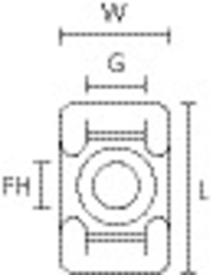 HellermannTyton Befestigungssockel KR6G5-PA66-NA (100)