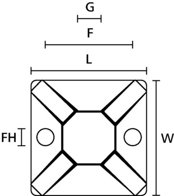 HellermannTyton Befestigungssockel MB4CA/S/-N66-NA-C1