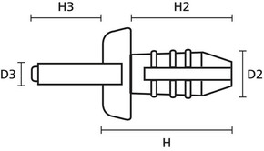 HellermannTyton Spreizniet 5.0-5.5mm PA6 schwarz HTWD-R6B