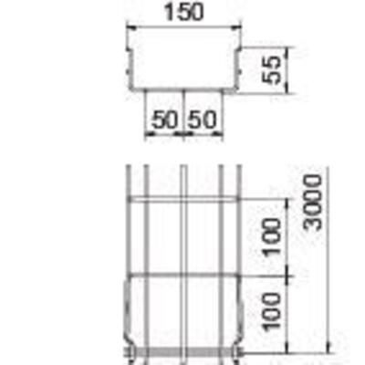 OBO Bettermann Vertr Gitterkabelrinne 55x150x3000mm GRM 55 150 A2