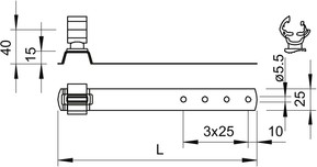 OBO Bettermann Vertr Dachleitungshalter 410mm V2A 157 FK-VA 410