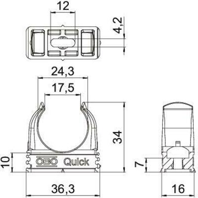 OBO Bettermann Vertr Quick-Schelle 2955 F M25 STGR
