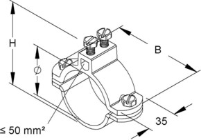 HKL Erdungs-Rohrschelle 36/13/4