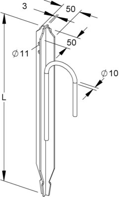 HKL Staberder 2m lang mit Fahne 313/2R2
