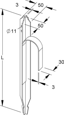 HKL Staberder 2,5m lang mit Fahne 313/25F2