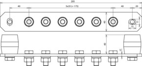 DEHN Potentialausgleichschiene o. Abdeckung CU PAS I 6AP M10 CU