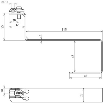 DEHN Dachleitungshalter DEHNquick St/tZn DLHDQ610H55L115WSSTT