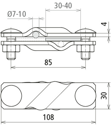 DEHN SV-Klemme St/tZn f. Rd 7-10/10mm SVK7.107.10FL40STTZN