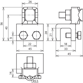 DEHN Anschlussklemme TG/tZn Fl 8-18 f.Rd 7-10 370 018