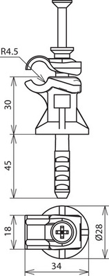 DEHN Leitungshalter NIRO-K-grau f. Rd 6-10mm H 30mm LH DFIDQ6.10V2AH30GR