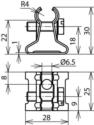 DEHN Leitungshalter f. Rd 6-10mm NIRO LHKR6.10H22B6.5V2A