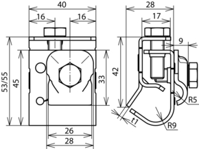 DEHN Dachrinnenklemme NIRO f.Wulst 16-22mm DRKKB6.10W16.22V2A