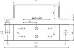 DEHN Erdungsschiene NIRO f.Pot.ausgl. 2x3 Ans ES 2X3AP 10 V2A