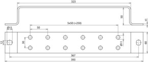 DEHN Erdungsschiene NIRO f.Pot.ausgl. 2x6 Ans ES 2X6AP 10 V2A