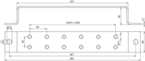 DEHN Erdungsschiene NIRO f.Pot.ausgl. 2x6 Ans ES 2X6AP 10 V2A