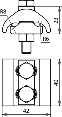 DEHN Parallelverbinder Cu f. Rd5-12,5/16-95 PV 5.12.5 SKM8X45 CU