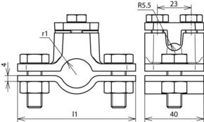 DEHN Erdungsrohrschelle D 21,3mm TG/tZn ERS21AS4.10TGSTTZN