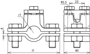 DEHN Erdungsrohrschelle D 33,7mm TG/tZn ERS34AS4.10TGSTTZN