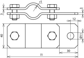 DEHN Erdungsrohrschelle 1 3/4 St/tZn 410 134