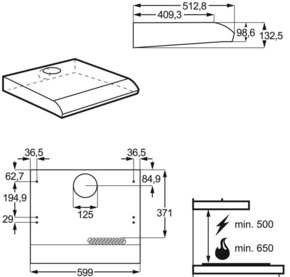 Electrolux AEG MDA UB-Haube 3Stufen,Serie2 DUB2610W Lower Easy