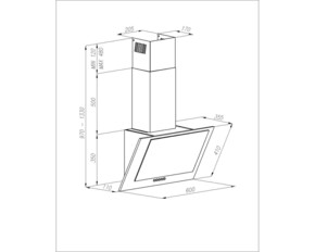 Amica Kaminhaube GlassLineBlack KH 17118-1 S