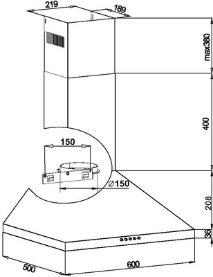 Amica Kaminhaube Trapez KH 17286-3 E